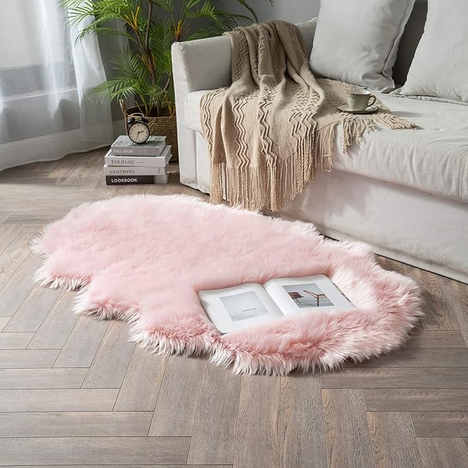 MIULEE Luxury Super Soft Fluffy Area Rug Faux Fur Sheepskin Rug Decorative - Image 2