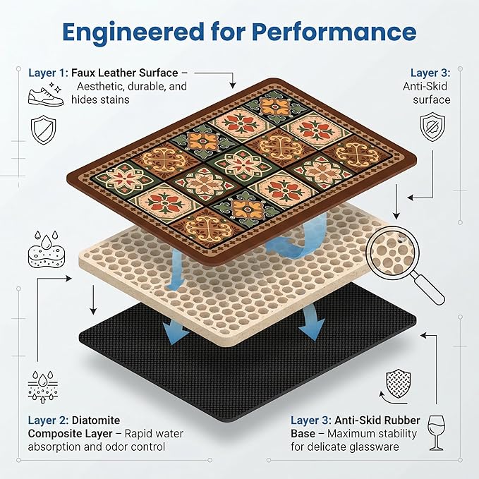 Boho Dish Drying Mat for Kitchen Counter - Image 5