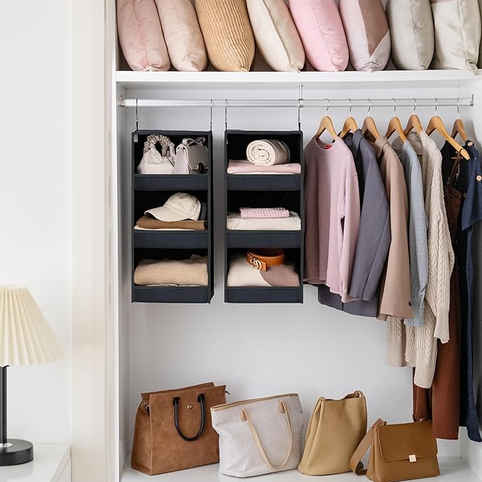 GRANNY SAYS Hanging Closet Shelf, 3-Shelf Foldable Hanging Organizers and - Image 2