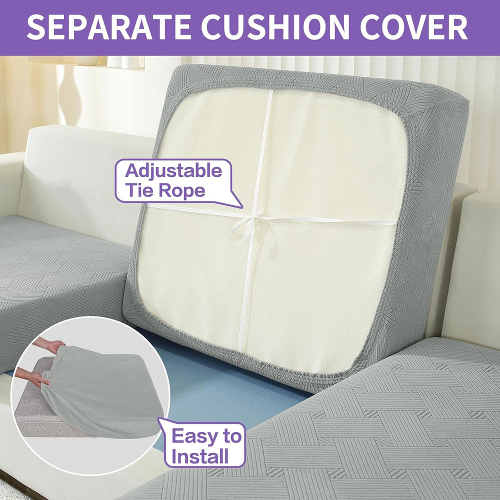 ZNSAYOTX 2 Piece Stretch Chair Covers (31"-46"), Thick Striped Armc...