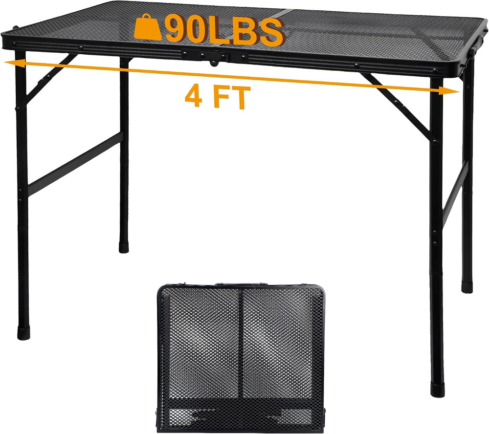 GREGIN Folding Camping Grill Table, Outdoor Metal Table. Foldable, Portable |...