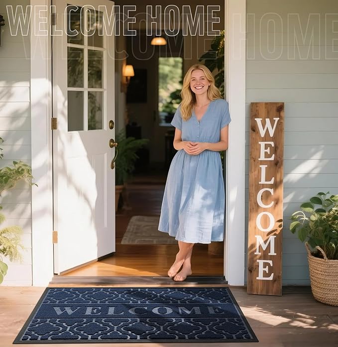 Yimobra Welcome Mat Outdoor Indoor, All-Season Waterproof Front Door Mat - Image 2