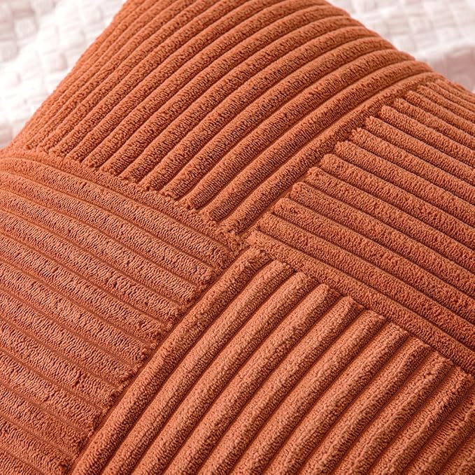MIULEE Rust Decorative Throw Pillow Covers 18x18 Inch - Image 2