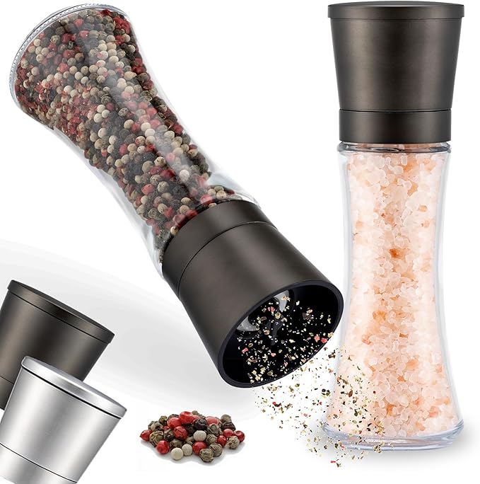 ZOLMER® Premium Gunmetal Salt and Pepper Grinder Set | Large Manual Ceramic by Zolmer