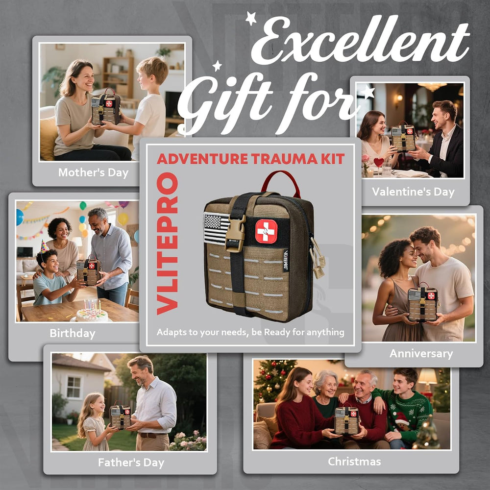 144 Pcs Advanced Trauma First Aid Kit - Emergency Camping Gear with Tournique...