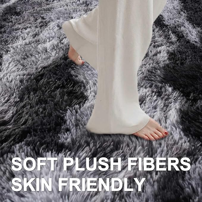 6x9 Ft Large Shag Rugs for Living Room Decor, Tie-Dyed Ultra Soft Fluffy Furry - Image 4