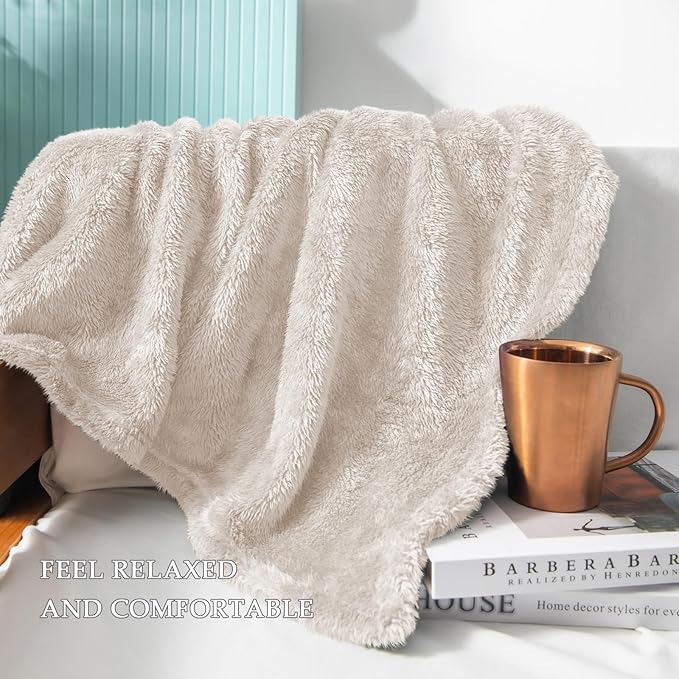 Exclusivo Mezcla Plush Fuzzy Fleece Bed Blanket Twin Size, Super Soft, Fluffy - Image 5