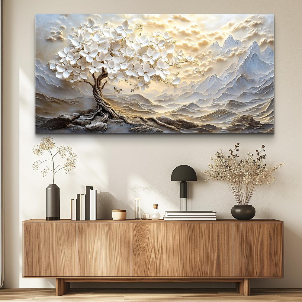 XIGUANGART Large Canvas Wall Art Mountain Landscape Farmhouse Floral Painting...