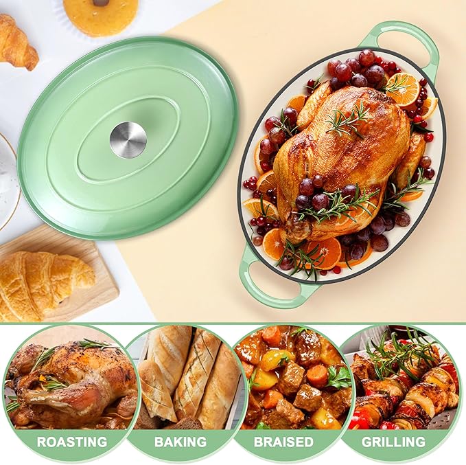 E-far 5QT Oval Dutch Oven Pot