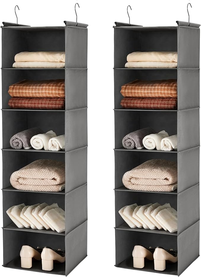 MAX Houser 6 Tier Shelf Hanging Closet Organizer, Closet Hanging Shelf by MAXHouser