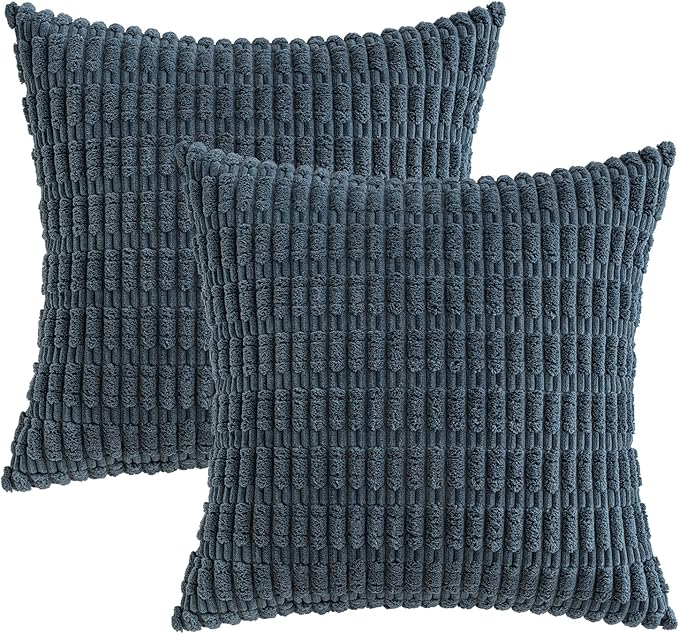 MIULEE Pack of 2 Corduroy Decorative Euro Sham Throw Pillow Covers 24x24 Inch - Image 9