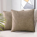 HPUK Pack of 2 Tan Throw Pillow Covers, 18x18 inch Accent Throw Pillows by HPUK