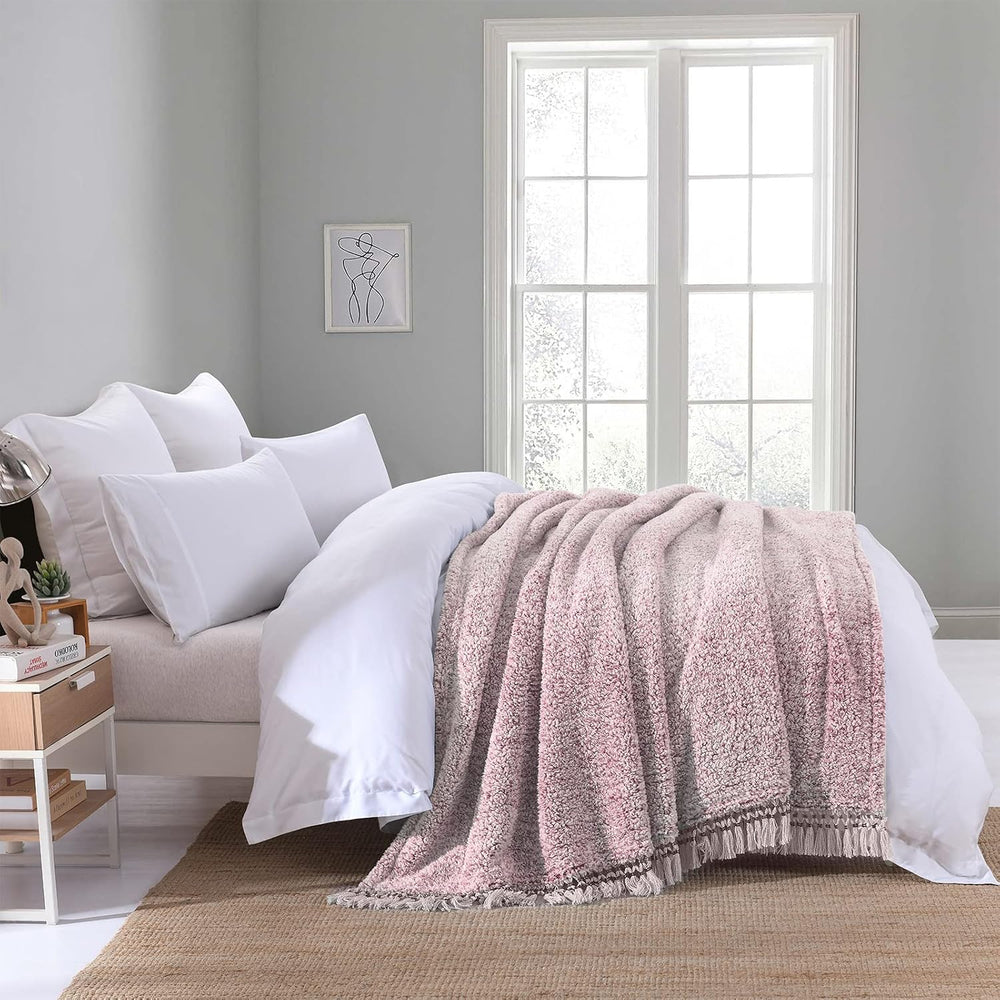 Ultra Soft Fleece Sherpa Blanket King Size,Lightweight Cozy Boho Bed Blanket ...