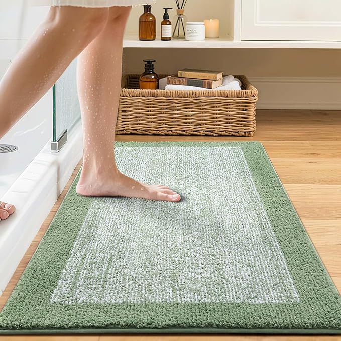 Bathroom Rugs 30x20 Non Slip Washable, Soft Absorbent Quick Dry Mats - Image 2