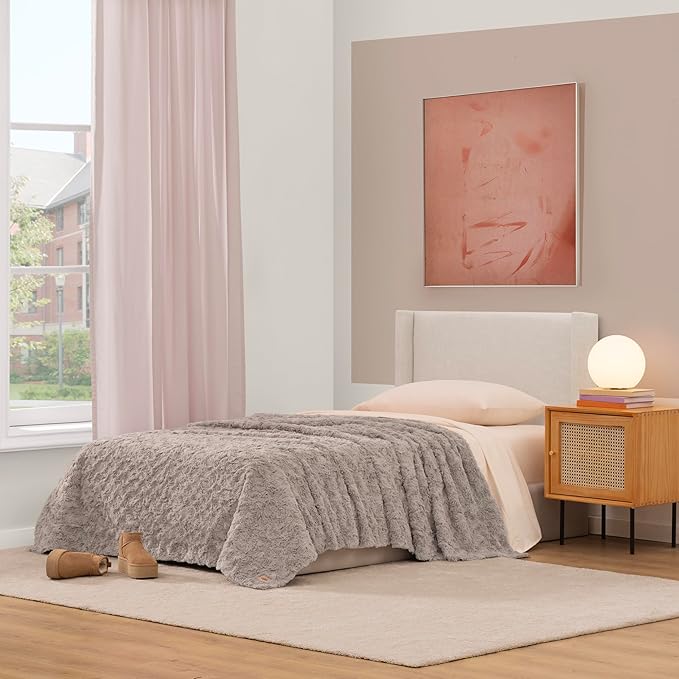 UGG Adalee Faux Fur Twin Size Blanket, Warm Cozy Blanket, Extra Large Throw - Image 2