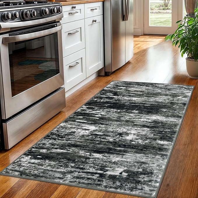 KOZYFLY Modern Abstract 3x5 Large Entryway Rug Non-Slip Washable Area Rug - Image 3