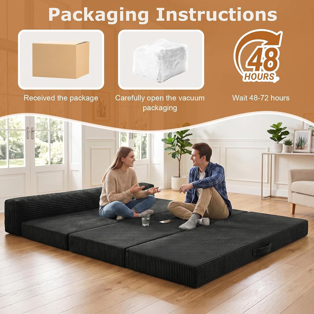 JUIKURY 6 Inch Tri-Fold Memory Foam Mattress Queen Size, 5 in 1 Convertible S...