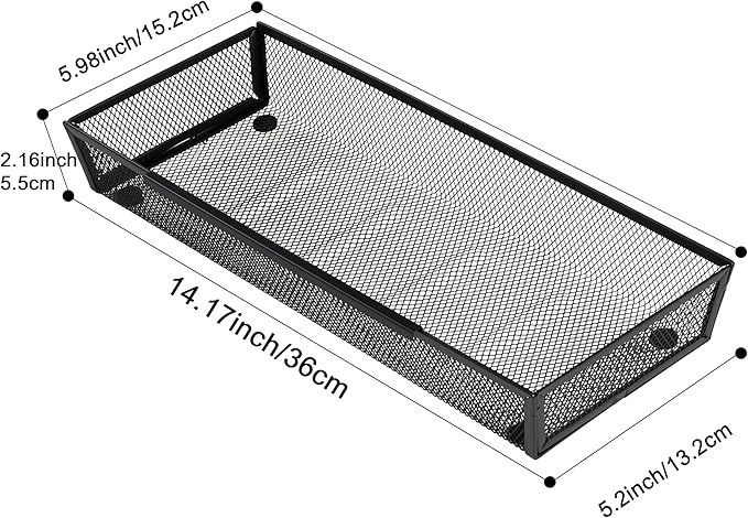 Mesh Tray Silverware Drawer Organizer Utensil Cutlery Tray Office Supplies - Image 2