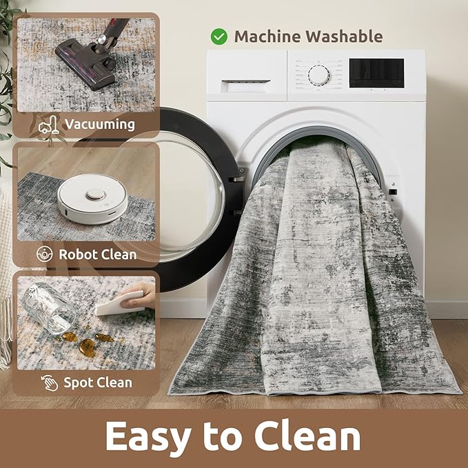 5 x 7 Area Rugs for Living Room, Machine Washable Non Slip Rug Ultra Soft Low - Image 6