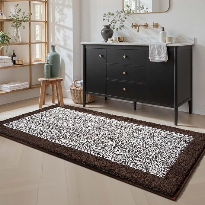 60x24 Long Bathroom Rugs Washable Non Slip, Soft Absorbent Quick Dry Mats - Image 3