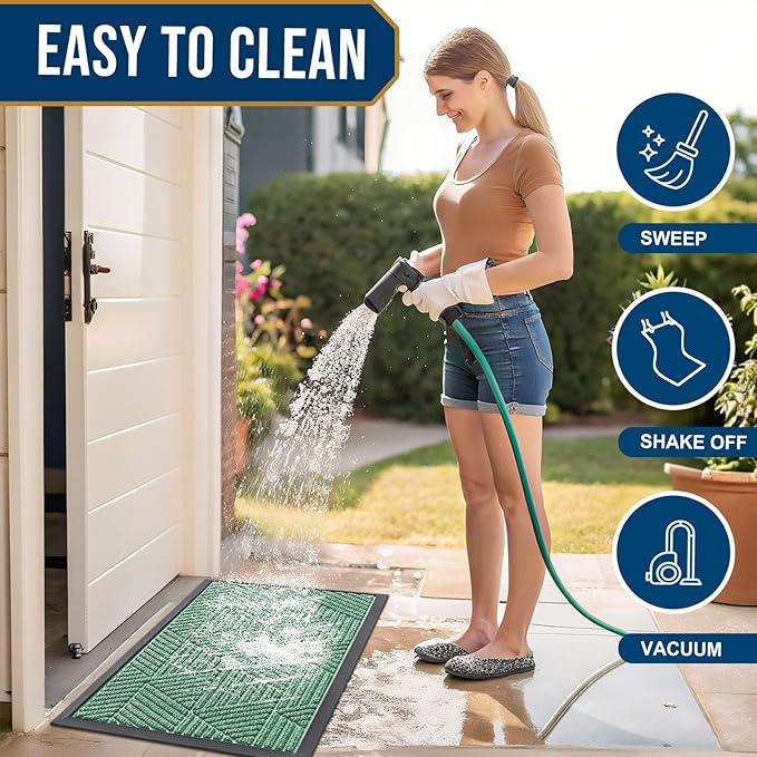 Smiry Front Door Mat Outside Entrance, Heavy Duty Sturdy Natural Rubber Doormat - Image 6