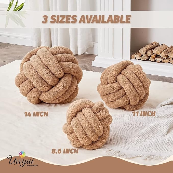 Uvvyui Knot Pillow Ball, Soft Home Decorative Pillows, Round Throw Pillow - Image 2