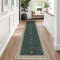 Hazo Haus Vintage Dark Green 2x10 Hallway Runner Rug by HazoHaus