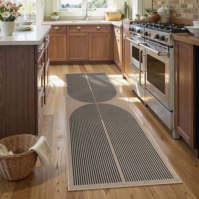 Lahome Modern Rainbow Easy Jute Outdoor Runner Rug, 2x6 Runners - Image 2