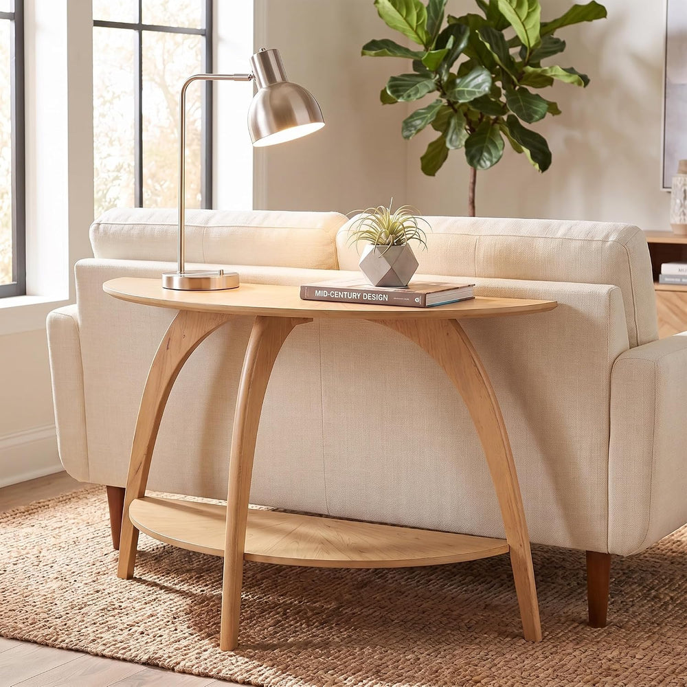 Martin Svensson Home LAX Mid Century Wood Sofa Console Table, Blonde