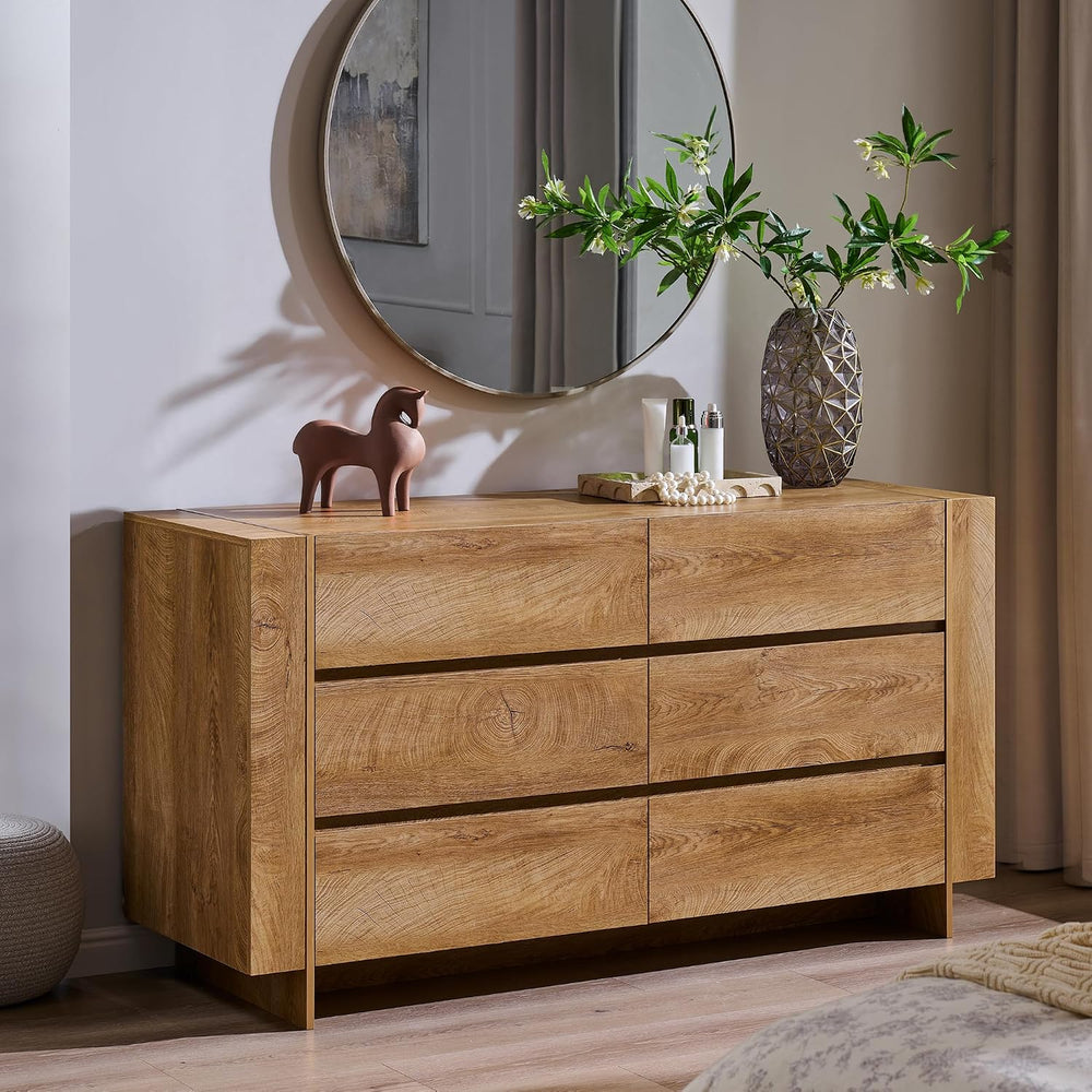 OKD 60" Modern 6 Drawer Dresser for Bedroom, 20" Depth for More Sto...