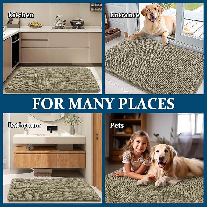 OLANLY Dog Door Mat for Muddy Paws 59x35, Absorbs Moisture and Dirt, Absorbent - Image 8