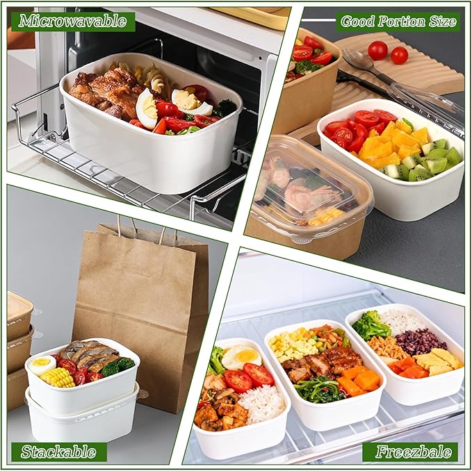 DI QIU REN 50-Pack 35oz Disposable Meal Prep Containers - Image 5