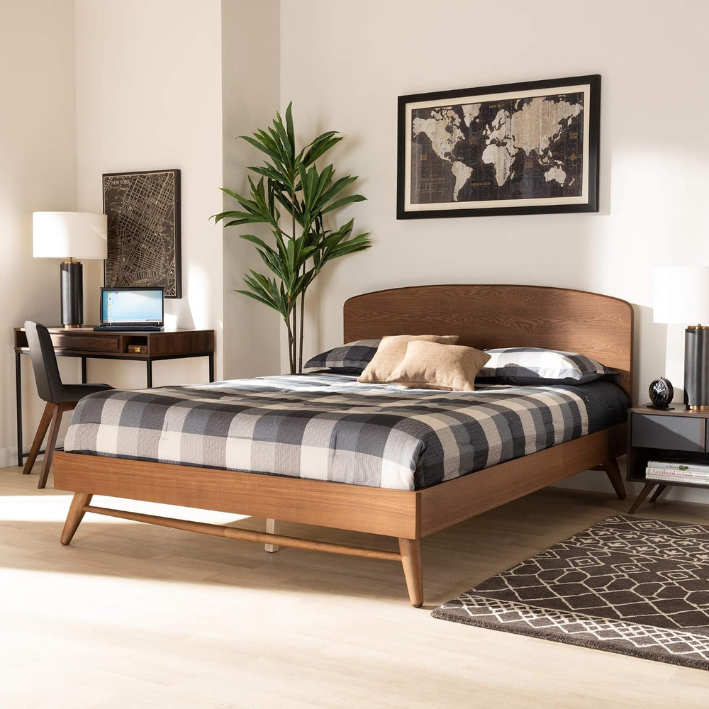 Baxton Studio Keagan Mid-Century Modern Transitional Walnut Brown Finished Wo...