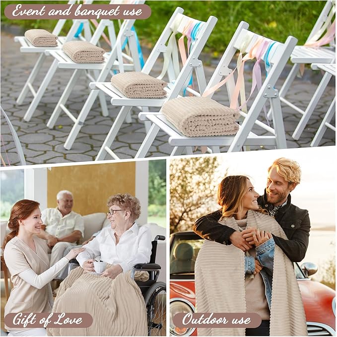 Buryeah 24 Pcs Flannel Throw Blanket Bulk 50 x 60 in Sleepover Blanket Outdoor - Image 4