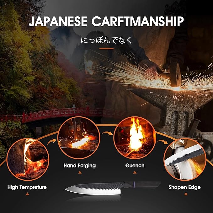 ROCOCO Japanese Chef Santoku Knife