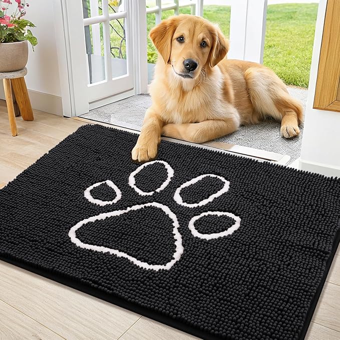 Smiry Dog Door Mat for Muddy Paws, Absorbent Dirt Trapper Non Slip Quick Dry by Smiry