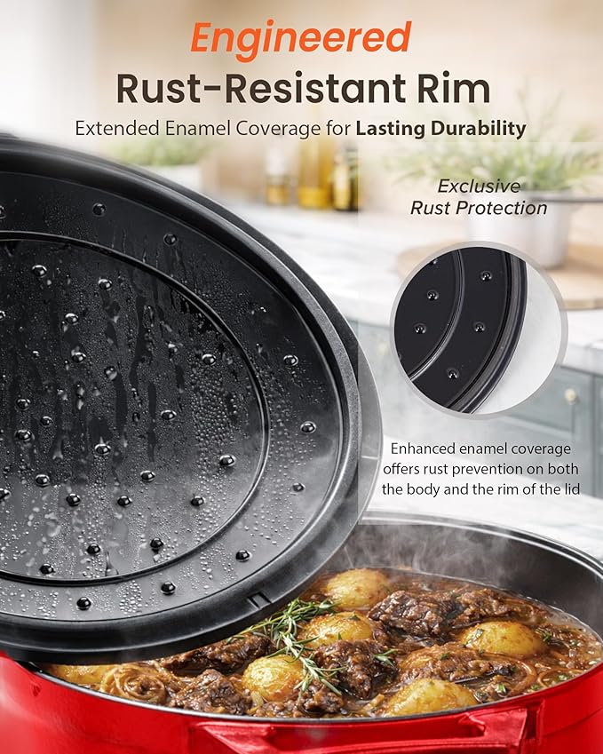 Nuwave 6QT Healthy Enameled Cast Iron Dutch Oven Pot - Image 4