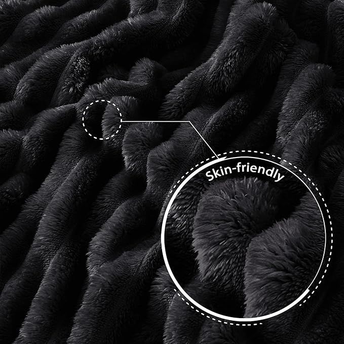 Exclusivo Mezcla King Size Flannel Fleece Blanket, Super Soft Striped Jacquard - Image 5