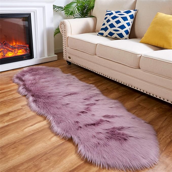 EasyJoy Ultra Soft Fluffy Shaggy Area Rug Faux Fur Rug Chair Cover Seat Pad - Image 7