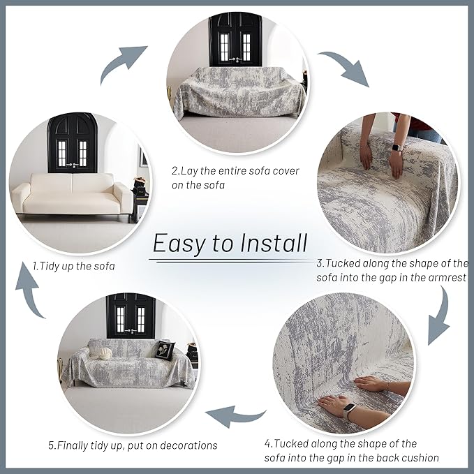 MYSKY HOME Couch Cover for Sectional Sofa Set Furniture Sofa Cover Washable for - Image 5