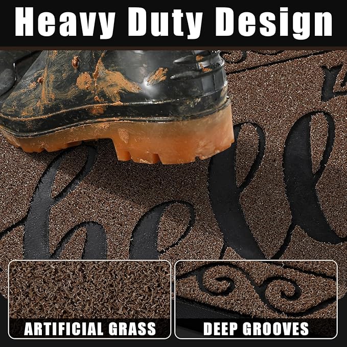 Yimobra Welcome Mats for Front Door 29.5x17, Heavy Duty Waterproof Outdoor Door - Image 2
