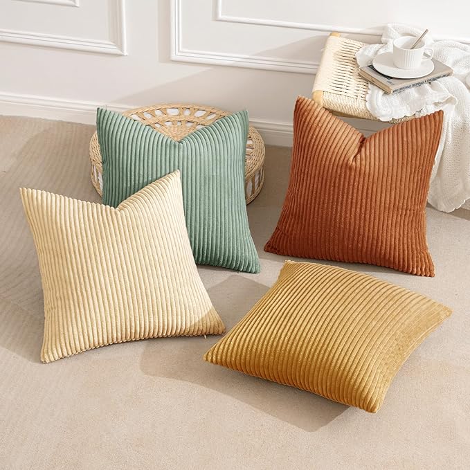 MIULEE Boho Farmhouse Throw Pillow Covers 20x20 Inch Set of 4 Summer Modern - Image 6