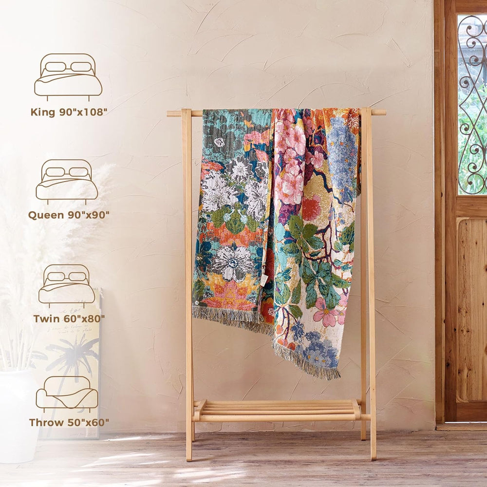LUTBM Boho Throw Blanket for Bed 60"x80", All Season Cotton Couch B...