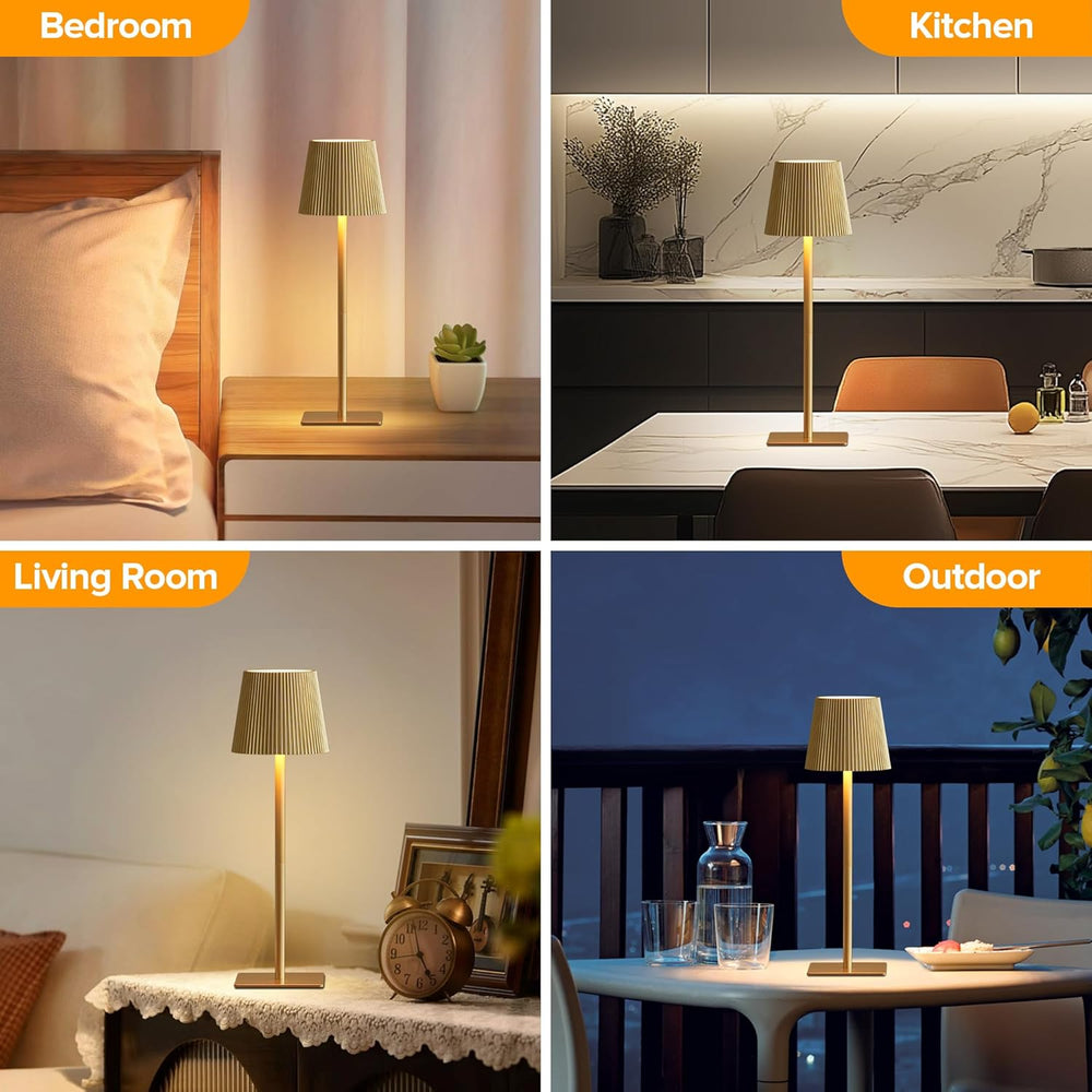 LUTEC 4 Pack Cordless Table Lamp,6000mAh Rechargeable Battery Operated Desk L...