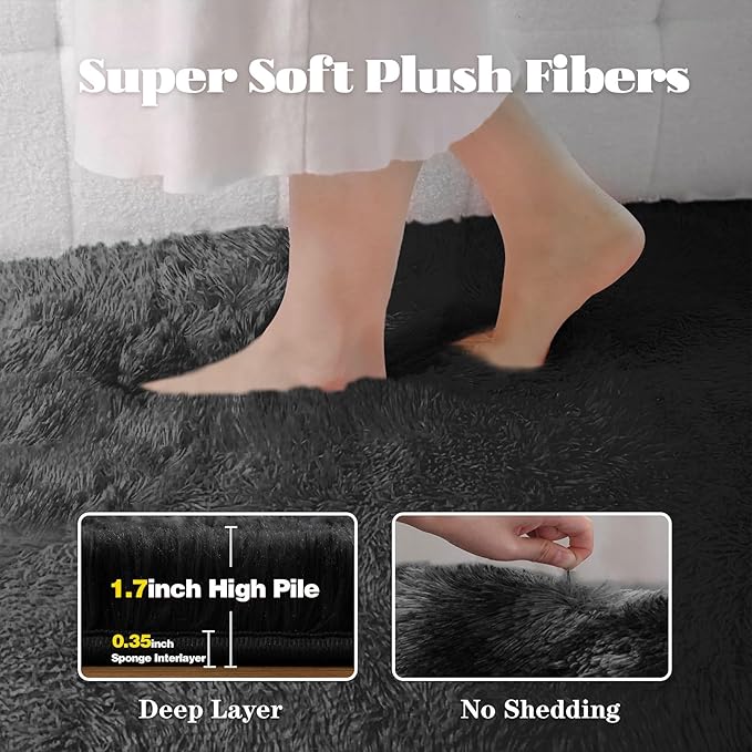 6x9 Area Rug for Living Room: Fluffy Shag Soft Washable Rugs Large Fuzzy Plush - Image 2