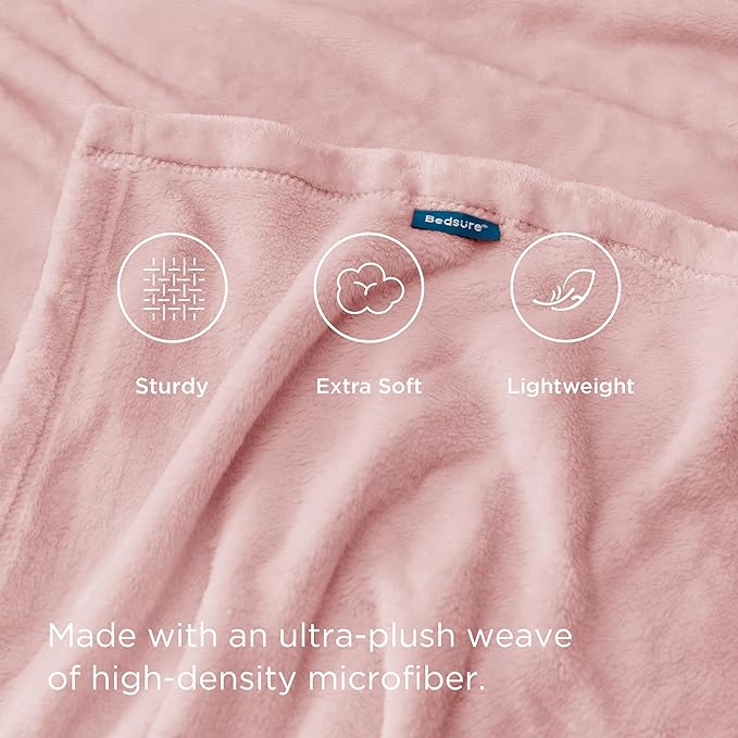 Bedsure GentleSoft Pink Fleece Blankets King Size - Image 4