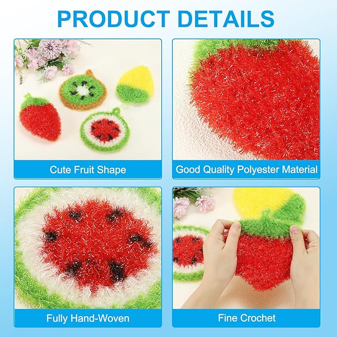 PATIKIL Dish Scrubber, Watermelon & Fruit & Strawberry - Image 3