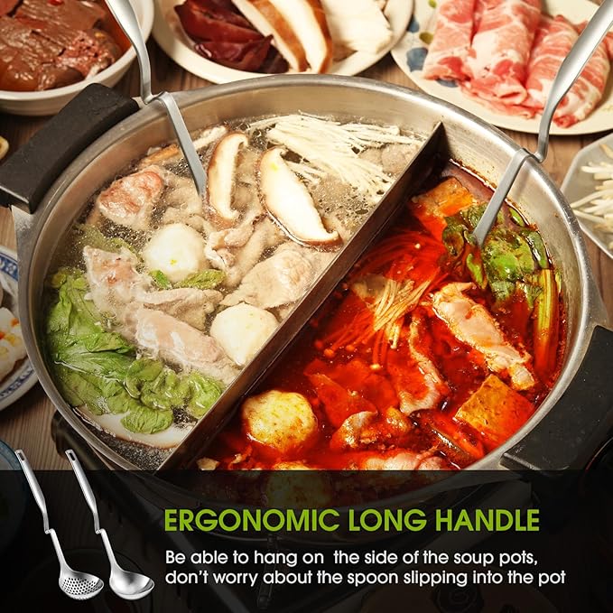 Patelai Hot Pot Slotted Ladle Set Stainless Steel Soup Ladle Strainer Scoops - Image 6