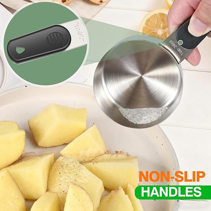 Magnetic Handles 7 Piece Stainless Steel Measuring Cups, Kitchen Gadgets - Image 6