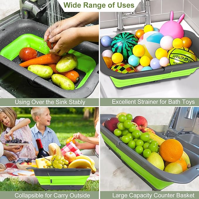 ROTTOGOON 7Qt Collapsible Colander Strainer, Expandable Over the Sink Colander - Image 3